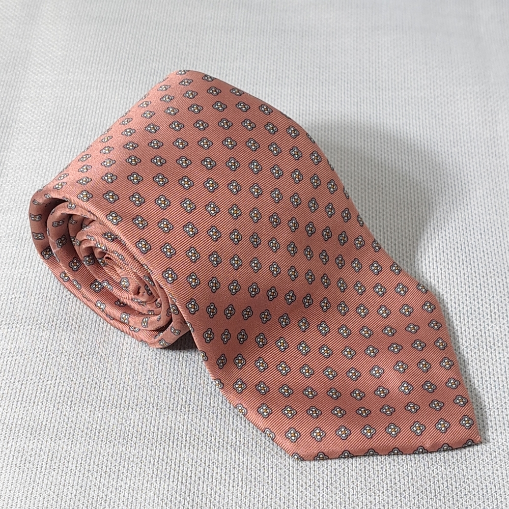 Vintage  Men's Tie 100% Silk Old Pink All‎ Silk/Paris/New York